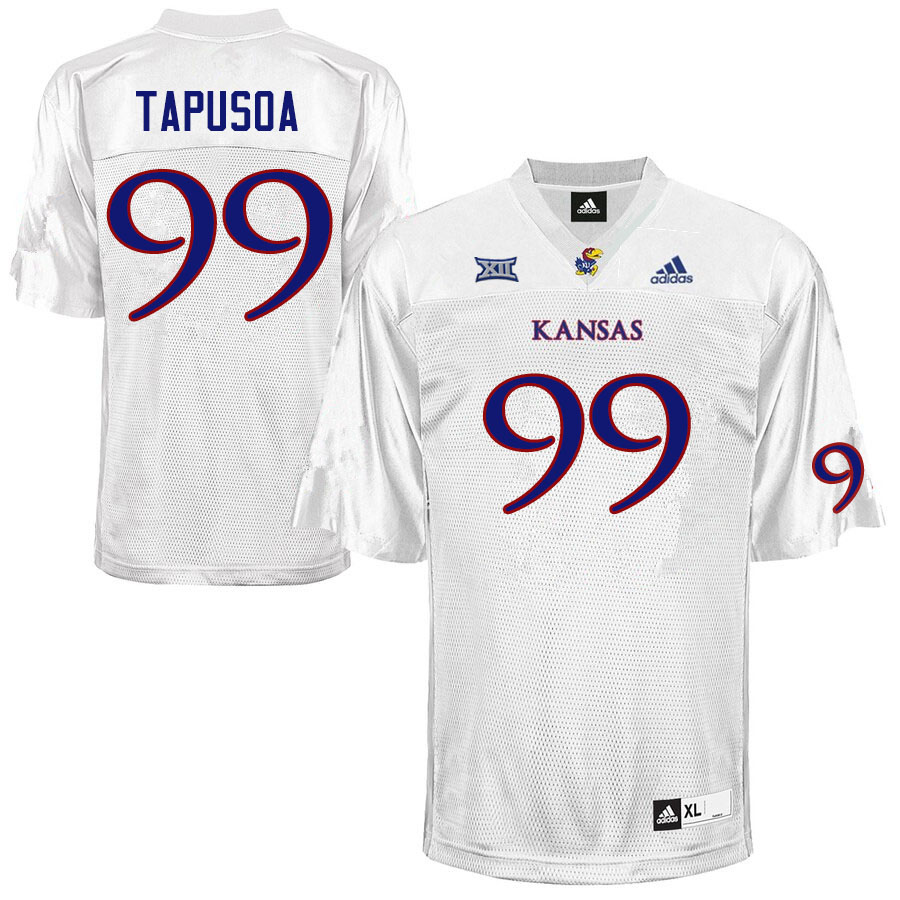 Men #99 Myles Tapusoa Kansas Jayhawks College Football Jerseys Sale-White